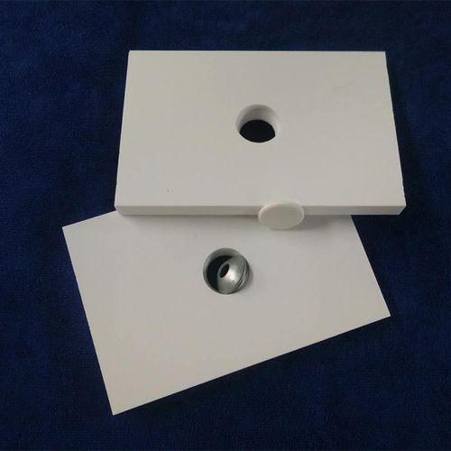 山东淄博 中泽厂家 生产销售 氧化铝耐磨陶瓷衬板衬片 焊接孔